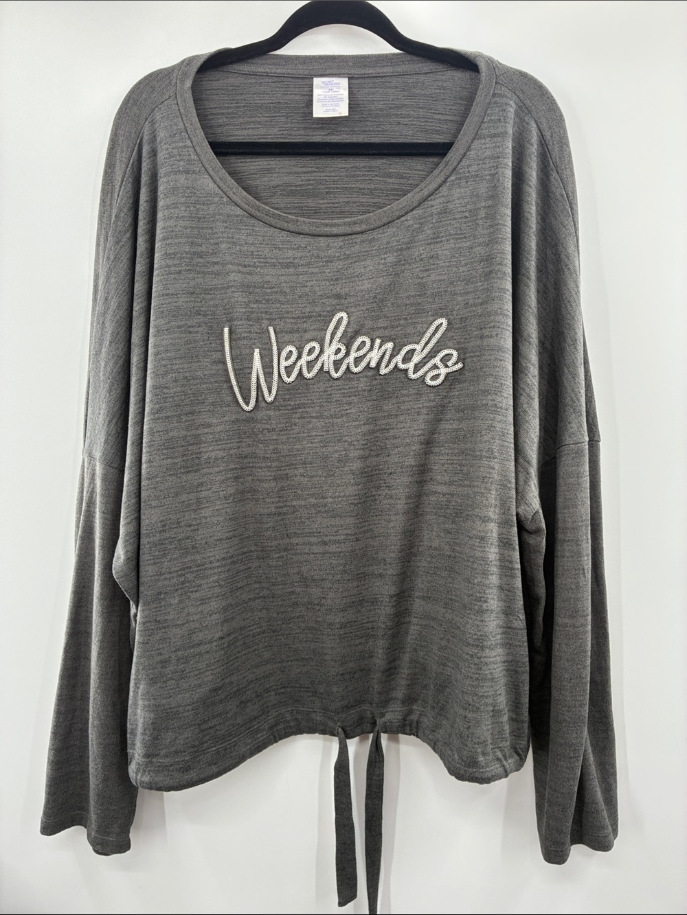 Secret Treasures Relaxed 'Weekends' Gray Women's Top size 2X
